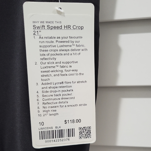 Lululemon Black Swift Speed HR Crop 21" Leggings With Pockets - Picture 2 of 7